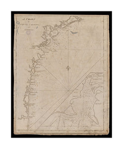1798 Map Georgia | South Carolina | Charleston | Charleston A chart of South Carolina and Georgia Inset: A chart of the bar and harbour of Charles Town. In Norman's The American pilot. Boston: William Norman, [approximately 1798].