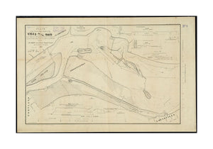 1852 Map Kentucky | Jefferson | Louisville | Falls of the Ohio Plans of the various improvements at the Falls of the Ohio