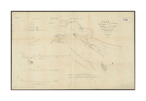 1852 Map Kentucky | Jefferson | Louisville | Falls of the Ohio Plan of the survey and details of a canal in the Indiana side of the Falls of the Ohio