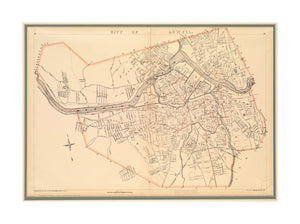 1904 Map | Middlesex | Lowell City of Lowell Revised by George Bowers, C.E. Includes ward boundaries. Copyright 1891, 1895, 1901 and 1904 by Geo. H. Walker and Co. "46" and "47" in upper margin.