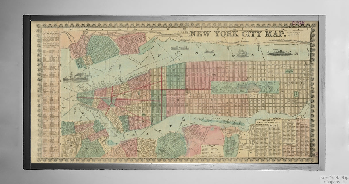 1857 Map New York | New York | Jersey City New York City map Covers Manhattan below 132nd Street, Brooklyn north of Union Street and west of Fifth or Union Avenues, and part of western Queens, all in New York (N.Y.); also covers Jersey City and Hoboken i