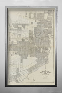 1918 Map Florida|Miami-Dade|Miami The official plat "City of Miami," Florida Sho