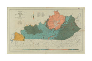 1920 Map Kentucky Geologic of Kentucky: showing oil and gas pools and pipelines and the eastern and western coalfields Includes index of productive oil and gas fields, 1 cross section, and statistics for oil and coal production. "Geologic and development