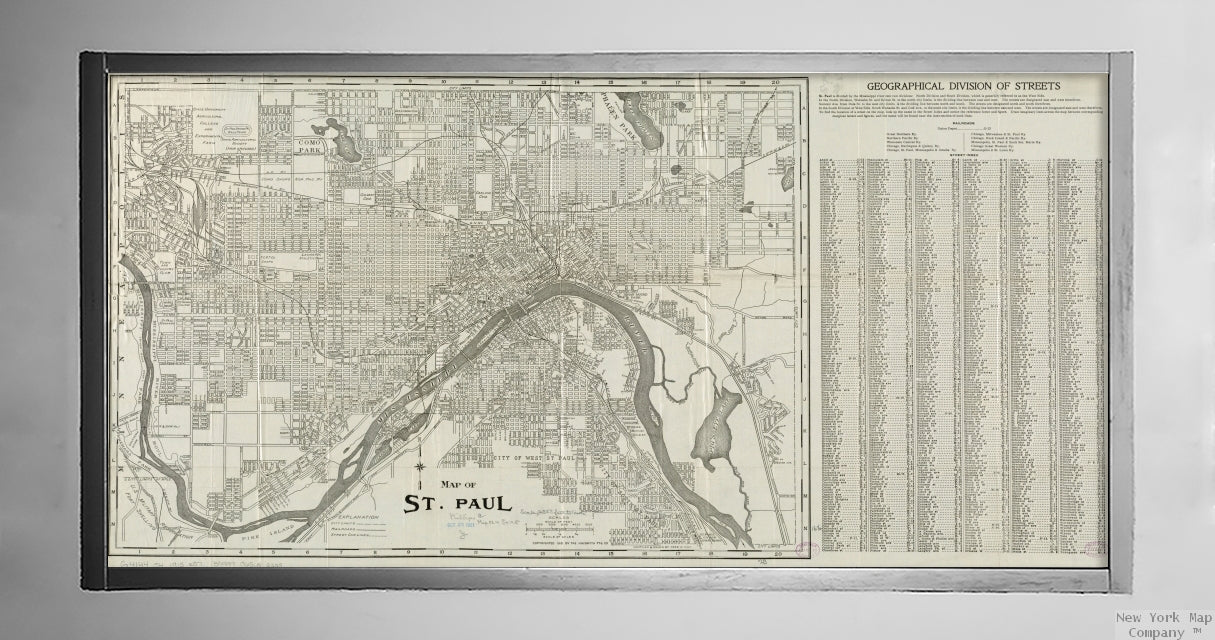 1915 Map Minnesota|Ramsey|Saint Paul of St. Paul|Antique Vintage map reprint