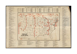 1922 Map United States Radio of the United States Includes list of call letters and index to stations. Also shows time zones. Text and ill. on verso. "Radio Map | Department, the Standard Radio Company"--verso. Date of publication taken from date of acqu