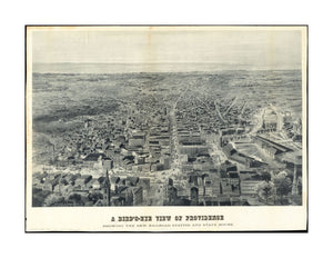 1895 Map Rhode Island | Providence | Providence A bird's-eye view of Providence: showing the new railroad station and State House Low-angle bird's-eye view. "Supplement to the Providence Sunday Journal, Feb. 3, 1895." Boston Public Library copy imperfect