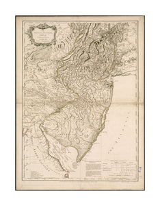 1778 Map New Jersey The province of New Jersey, divided into east and west, commonly called the Jerseys Notation at bottom: This Map | has been drawn from the survey made in 1769... by Bernard Ratzer. Above notation: Engraved and published by Wm. Faden,