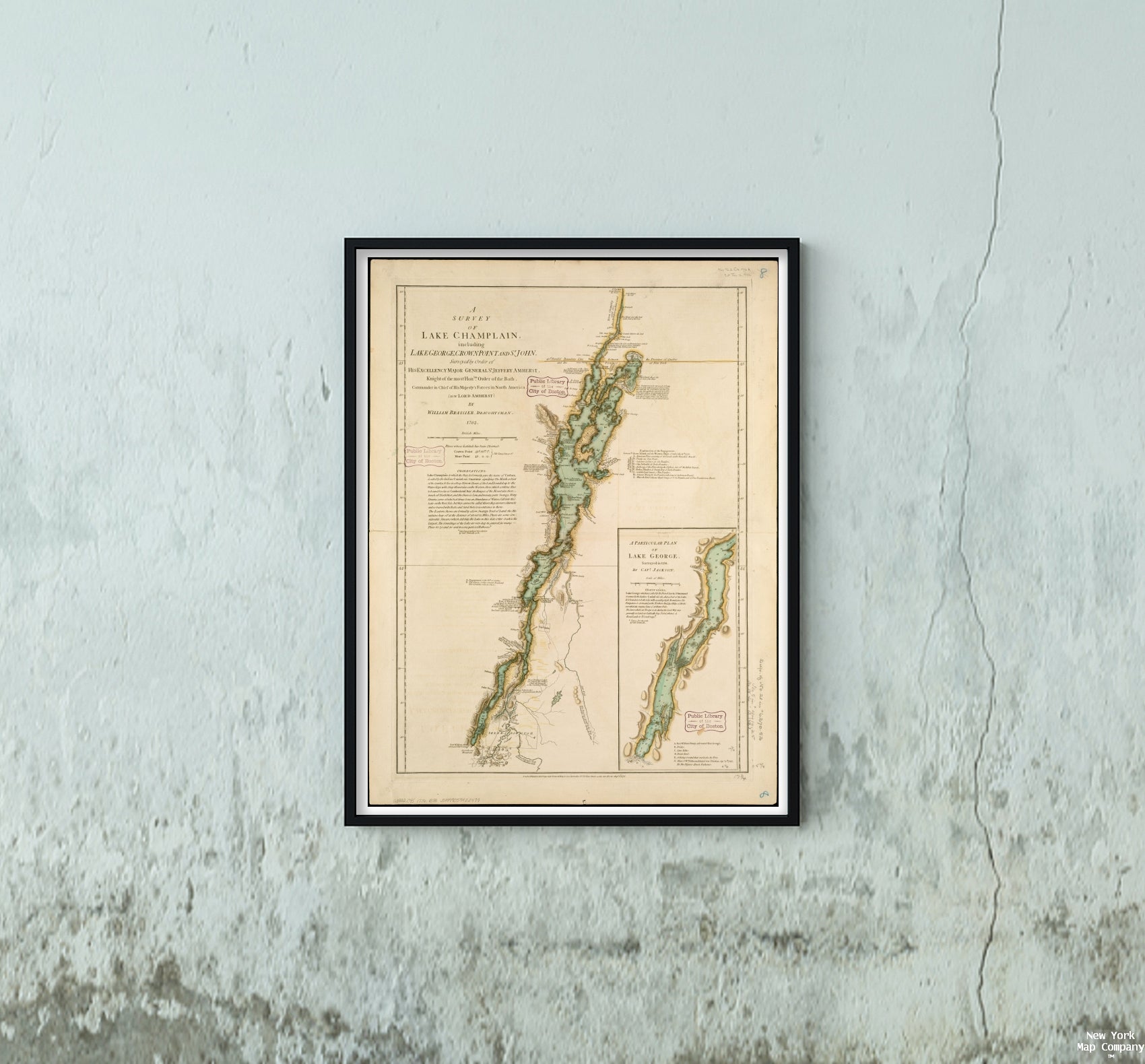 1776 Map Champlain, Lake|New York|George, Lake|A survey of Lake Champlain, inclu