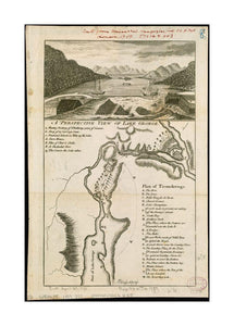 1759 Map New York | George, Lake | New York | Essex A perspective view of Lake George: Plan of Ticonderoga Relief shown by hachures on map. Author attribution based on Phillips. From Universal magazine, v. 25, Nov. 1759. Includes keys to places of intere - New York Map Company
