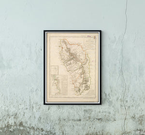 1778 Map Dominica Carte de la Dominique prise par les franc?ois le 7 septembre 1