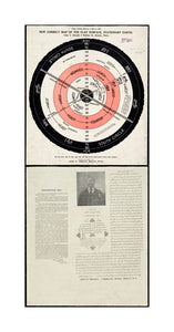 1920 Map World New correct of the flat surface, stationary earth Illustrates the author's theory of the earth as flat and stationary. Explanatory text on verso. To accompany the author's Enlightenment of the world. Text in English and Arabic.