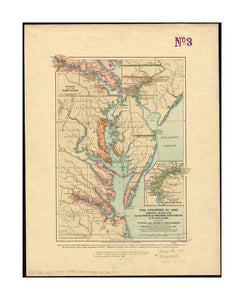1905 Map Virginia | Maryland | Delaware The colonies in 1660, Virginia, Maryland, and the Dutch and Swedish settlements on the Delaware showing extent and dates of settlement Insets: Settlements along the James River -- Settlements along the Delaware Riv