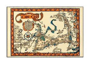 1926 Map | Barnstable | Cape Cod of Cape Cod 2 hand-colored copies and 1 uncolored copy gift of Eugenie and Jonathan A. Shaw, grandson of Melanie Elisabeth (Norton) Leonard. Relief shown pictorially. Insets: Two typical Cape Cod houses -- "Them ain't cla