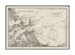1903 Map | Boston Harbor | Boston Harbor Boston Yacht Club Hull courses Shows course for the open race on June 17, 1903. Text on verso.