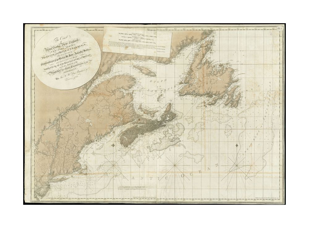 1780 Map New England | Middle Atlantic | Canada | Prince Edward Island | The coast of Nova Scotia, New England, New-York, Jersey, the Gulph and River of St. Lawrence: the islands of Newfoundland, Cape Breton, St. John, Antecosty, Sable, and c, and soundi