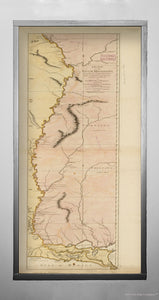 1775 Map Mississippi River Course of the river Mississipi, from the Balise to Fo - New York Map Company