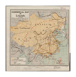 1899 Map China Commercial of China: showing treaty ports, ports of foreign control, railways, telegraphs, waterways, etc., 1899