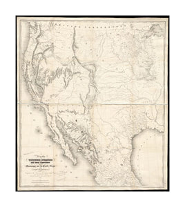 1850 Map Western United States of the United States and their territories between the Mississippi and the Pacific Ocean; and part of Mexico