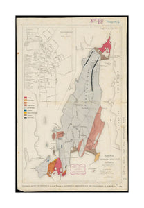 1860 Map Rhode Island | Newport | Rhode Island Road of the island of Rhode Island, or Aquidneck Shows geology. Inset: Plan of the town of Newport. "Presented by the City of Newport, R.I., to the members of the American Association for the Advancement of