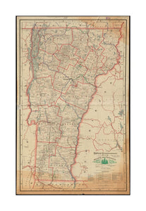 1908 Map Vermont Railroad Commissioners' of the State of Vermont Map | of the state of Vermont Shows steam and electric railroad system in Vermont. Index on verso.