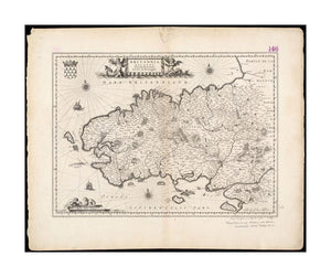 1635 Map France | Brittany | Britannia Ducatus = Duche? de Bretaigne Collection of old maps Map | of the Province of Brittany in France. Oriented with north toward the upper left. Verso is blank. - New York Map Company