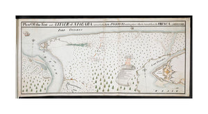 Map New York | Niagara | Old Fort Niagara Plan Of the Fort and ATTACK of NIAGARA, and road leading To the ENGLISH Landing place, Also the Action Where the FRENCH were DEFEATED Date suggested from depiction of Battle of Niagara in July 1759. Shows title a