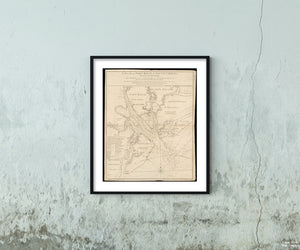 1776 Map South Carolina|Beaufort|Port Royal Sound (bay) A plan of Port Royal in