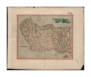 1628–1633 Map Ireland Irlandiæ regnum Irlandiae regnum Relief shown pictorially. Appears in a French ed. of the Mercator-Hondius Atlas. Amsterdam: H. Hondius, 1628 or 1633. On verso: French text, "Royaume d'Irlande," p. 85-88, sig. Y. - New York Map Company