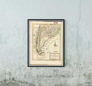1732 Map Argentina|Patagonia|of Chili, Patagonia, La Plata and ye south part of - New York Map Company