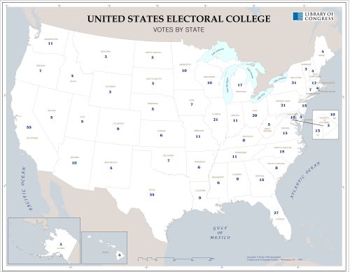 Map of United States electoral college, votes by state United States|Election|El - New York Map Company