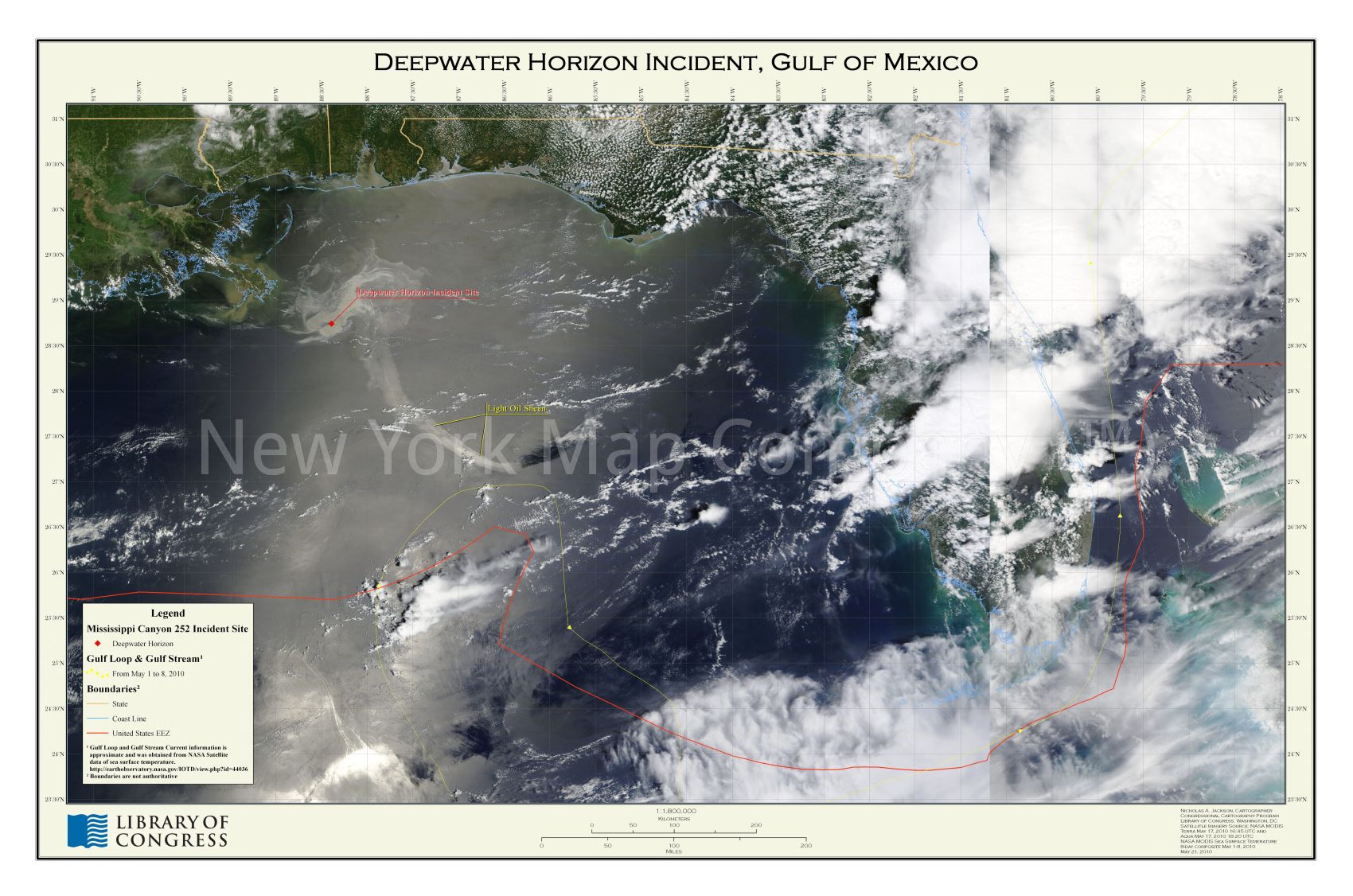 2010 map Deepwater Horizon incident, Gulf of Mexico light oil sheen,. Map Subjects: Atlantic Coast | Atlantic Coast US | Bp Deepwater Horizon Explosion and Oil Spill | Gulf Coast | Gulf Coast US | Oil Spills | Remote-Sensing