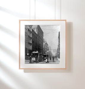 Photo: In the streets of Saint Louis, Missouri, MO, 1890, street scene, trolley car, p