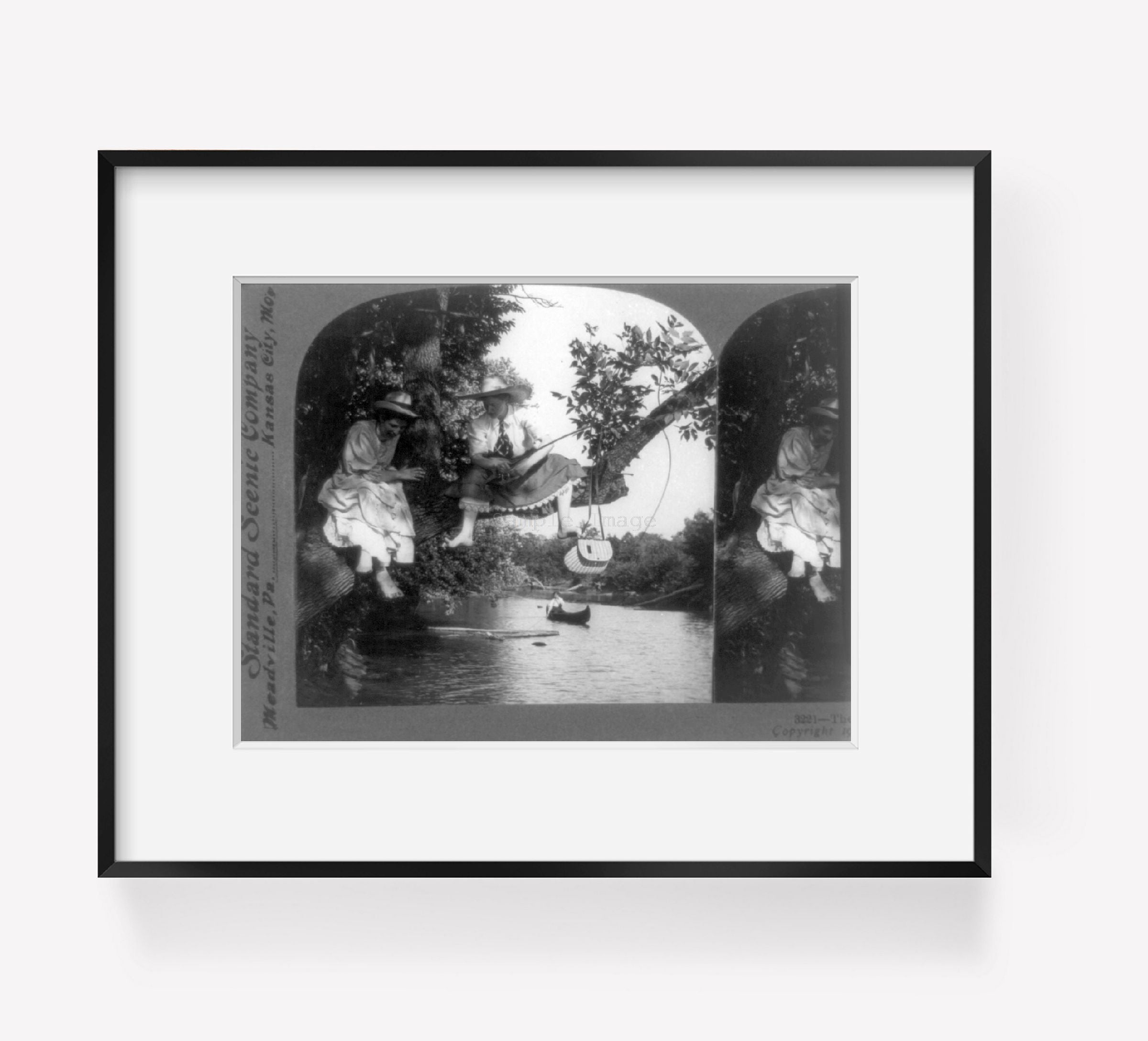 1907 Photo The baited hook in a shady nook