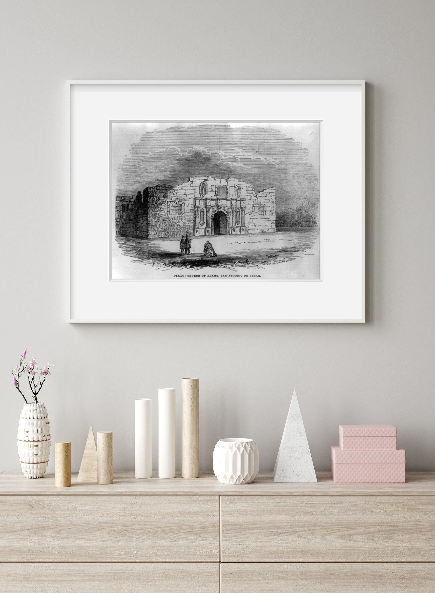 1844 Photo Texas: Church of Alamo, San Antonio de Bexar