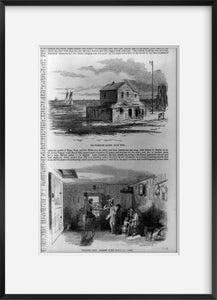 Vintage 1857 photograph: The Telegraph station, Sandy Hook - with view of operat
