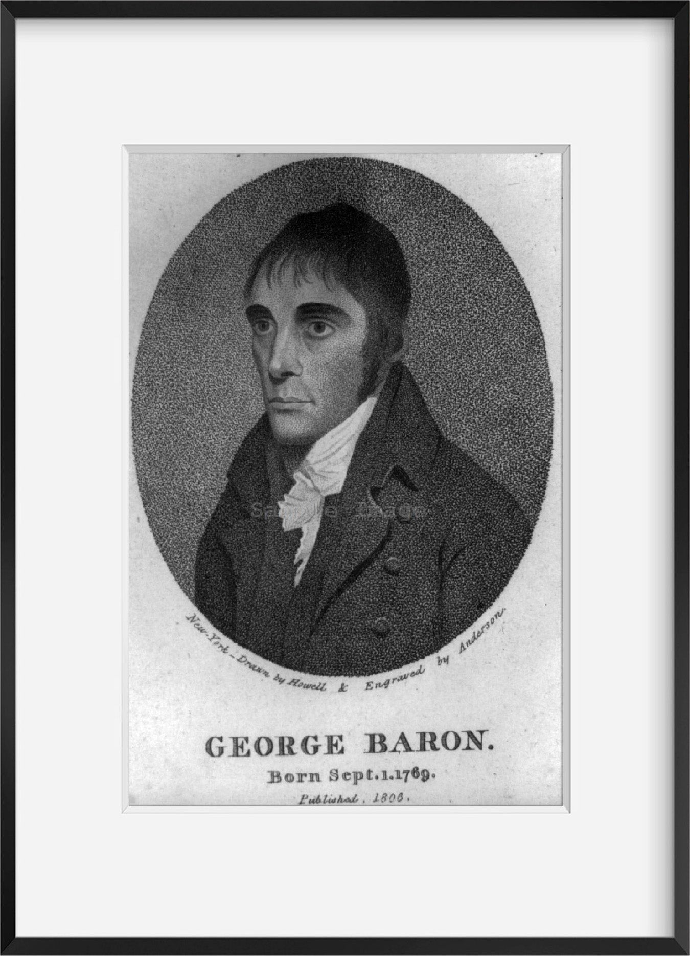 Vintage 1806 print: George Baron