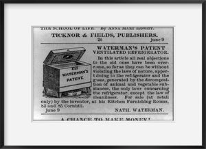 Vintage 1855 photograph: Waterman's Patent Ventilated Refrigerator