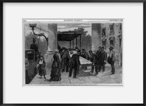 Vintage 1881 photograph: Removing the President (Garfield) from the White House