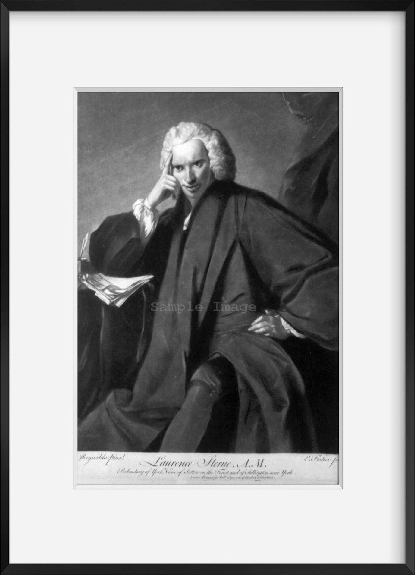 Vintage photograph: Laurence Sterne, 1713-1768 Summary: 3/4 length, seated.