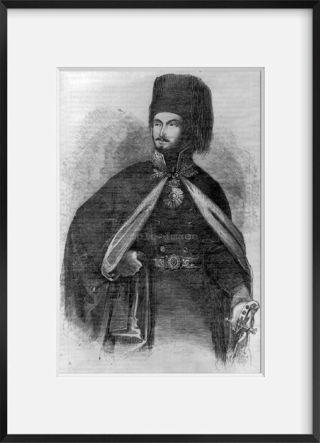 Vintage 1852 photograph: Abdul Medjid, Sultan of Turkey