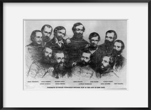 Vintage 1851 photograph: Portraits of exiled Hungarian officers, now in the city
