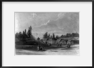 Vintage 1848 print: Fort Vancouver