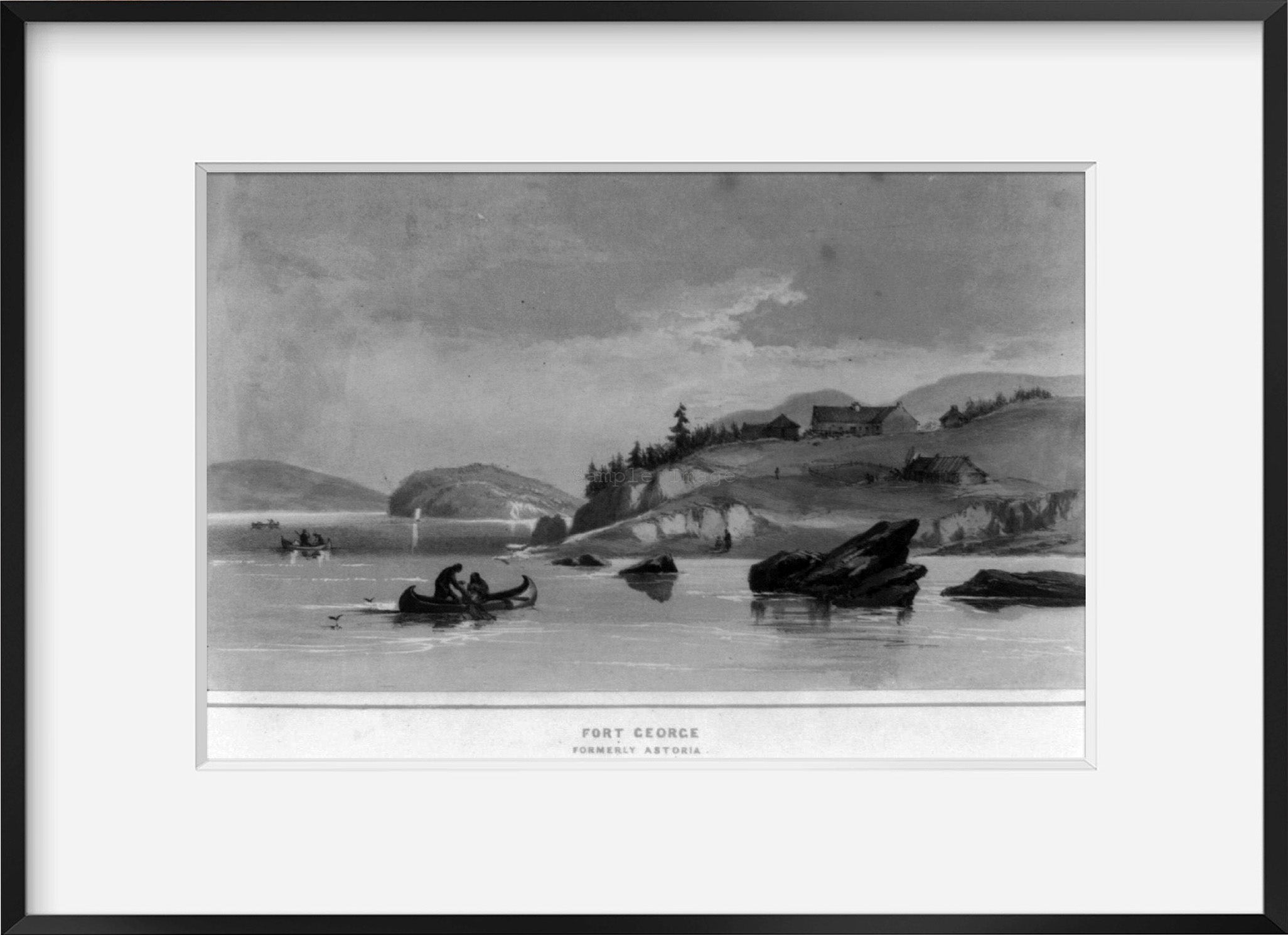 Vintage 1848 print: Fort George