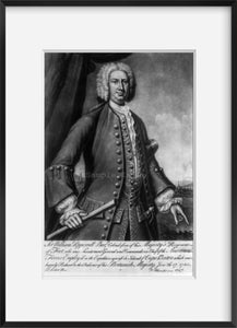 Vintage 1747 print: Sir William Pepperrell
