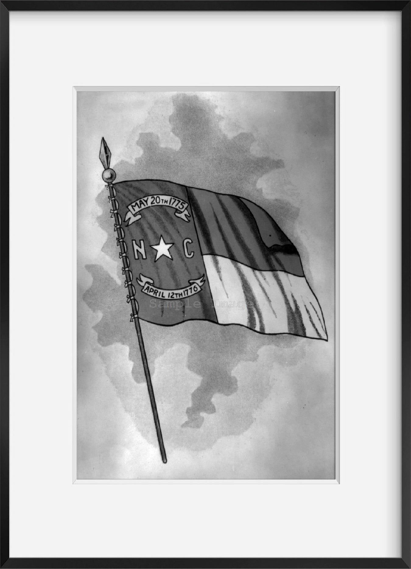 Vintage photograph: North Carolina flag