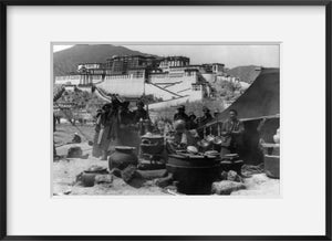 1939 Feb. or March photograph of A Tibetan outdoor kitchen in front of the Patal