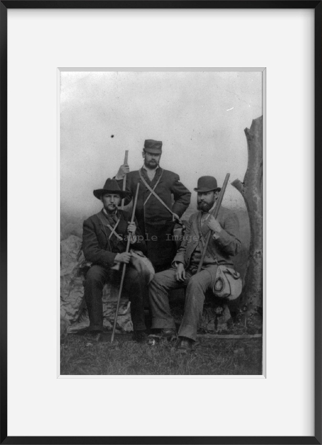 Photograph of Dr. Harvey W. Wiley and two friends on a hunting trip