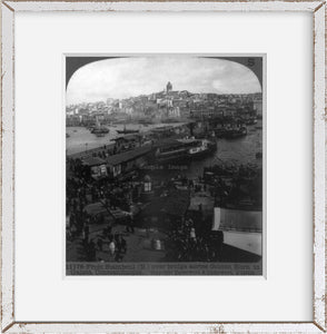 1913 Photo From Stamboul (N.) over bridge across Golden Horn to Galata, Constant
