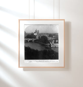 Photo: Old City Island, Seine, Louvre, Paris, France, 1900, Cityscape, Bridge