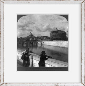 Photo: The Tiber, Castle St. Angelo, St. Peter's, Rome, c1903, Italy, bridge, woman